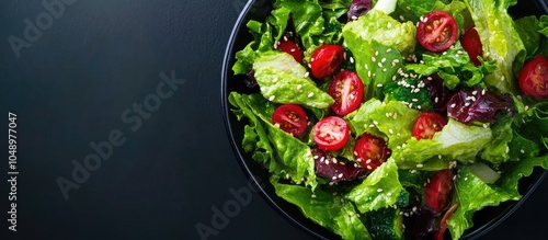 Fresh salad with sesame on ...