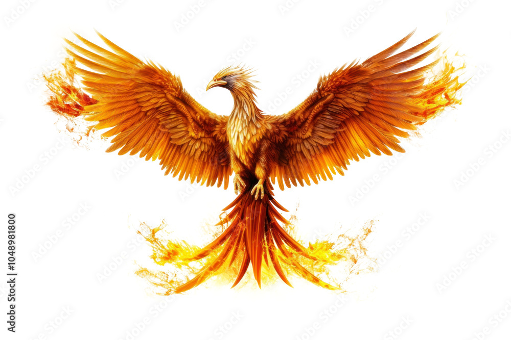 Fototapeta premium PNG Phoenix bird white background creativity.