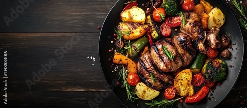 Grilled vegetables and meat...