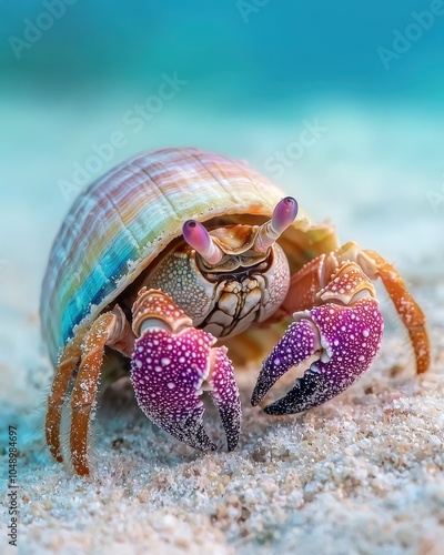 Close-Up of Colorful Hermit Crab in Shell