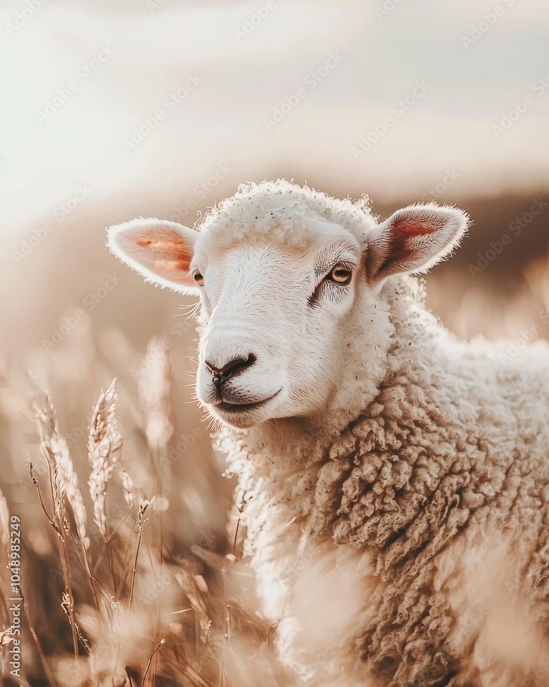 Close-Up of a Soft Woolly Sheep in Nature Close-Up of a Soft Woolly Sheep in Nature
