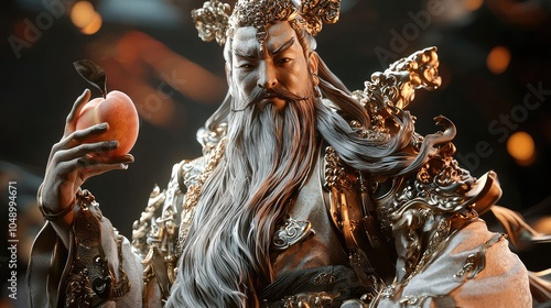 Captivating Portrayal of Chinese God of Longevity