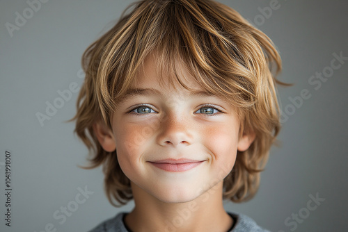 portrait of an white little boy with a smile