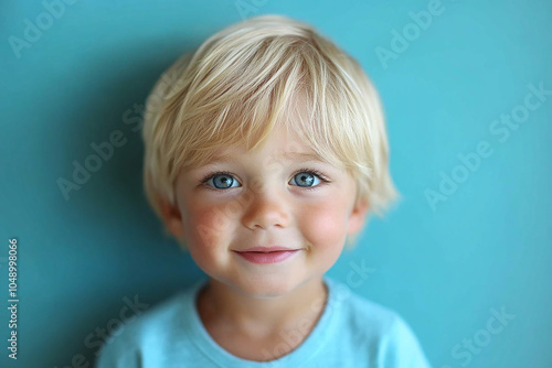 portrait of an white little boy with a smile