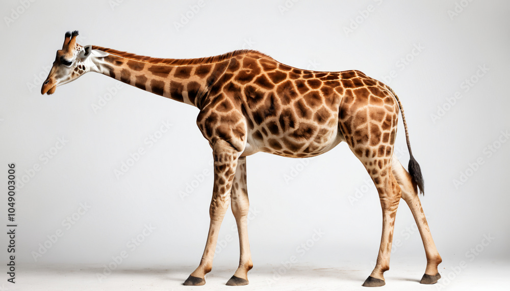 Fototapeta premium Giraffe on white background isolated