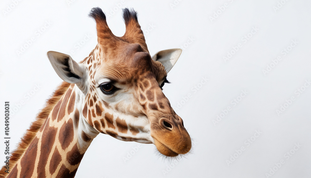 Obraz premium Giraffe on white background isolated