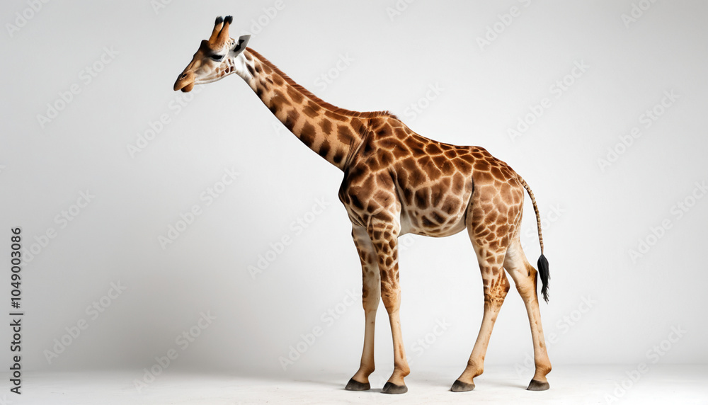 Obraz premium Giraffe on white background isolated
