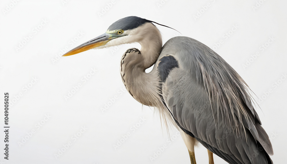Heron on white background isolated Heron on white background isolated