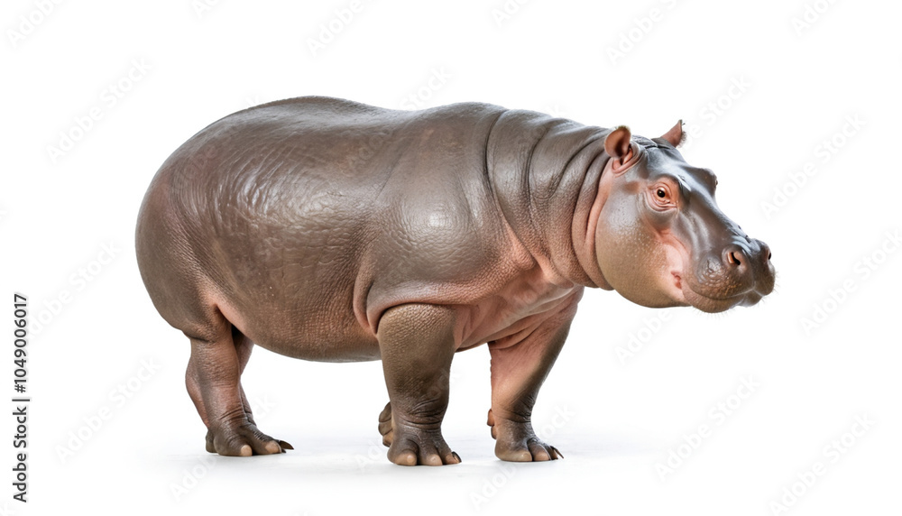 Hippo on white background isolated Hippo on white background isolated
