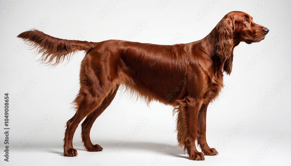 Irish Setter on white background isolated Irish Setter on white background isolated