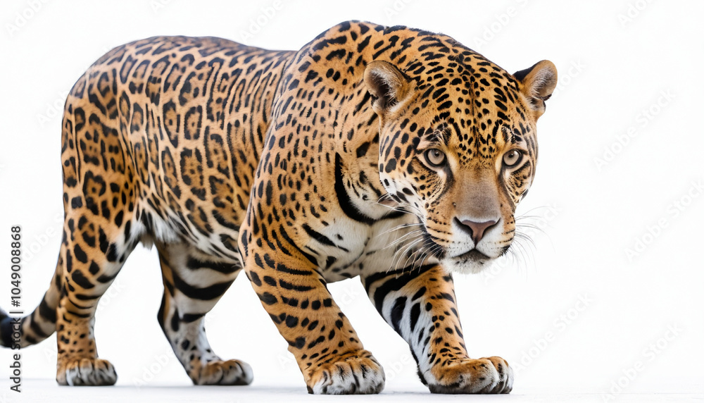 Obraz premium Jaguar on white background isolated