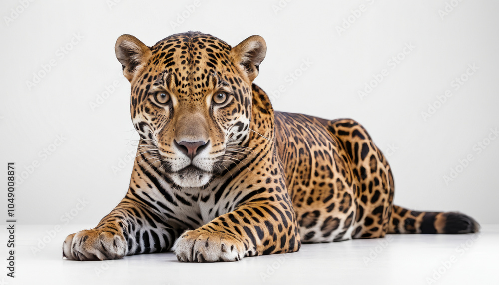 Obraz premium Jaguar on white background isolated