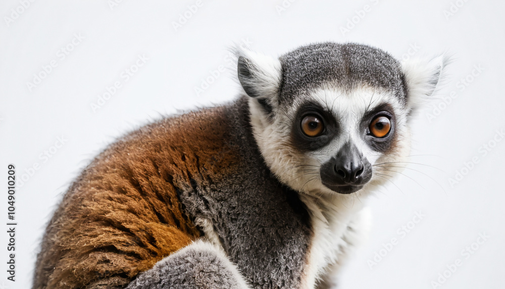 Obraz premium Lemur on white background isolated 