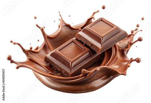 chocolate splash isolated on white