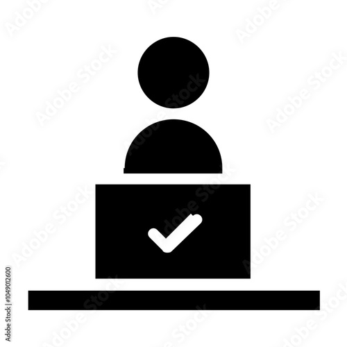 black and white voter icon