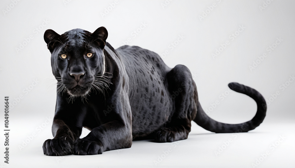 Obraz premium Panther on white background isolated