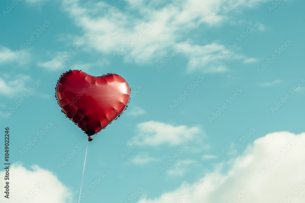 A balloon shaped like a human heart floating in the sky. A balloon shaped like a human heart floating in the sky.