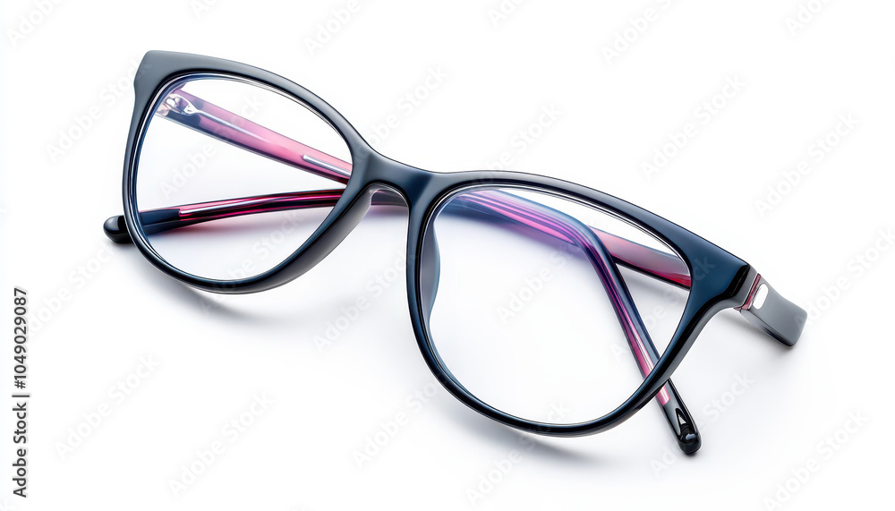 a black eyeglass frame, minimalist design, stylish, isolated on white background. a black eyeglass frame, minimalist design, stylish, isolated on white background.