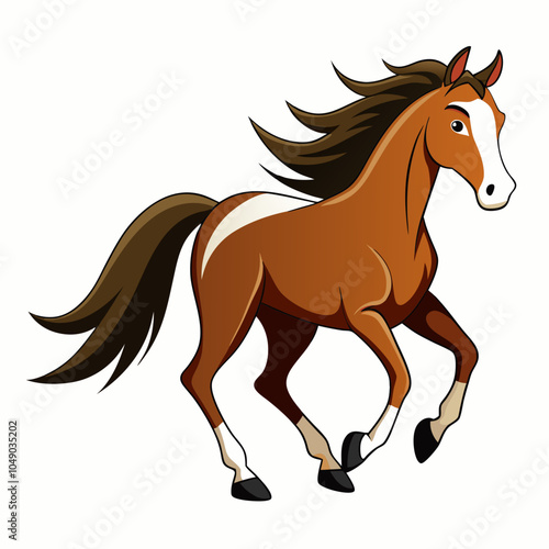 running horse isolated on white