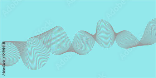 Vector abstract background with dynamic blue waves.