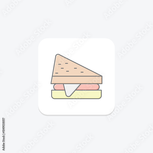 Sandwich lineal color icon , vector, pixel perfect, illustrator file