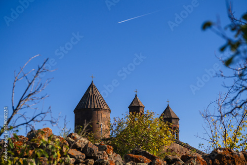 Saghmosavank monastery in autumn time, Saghmosavan, Armenia photo