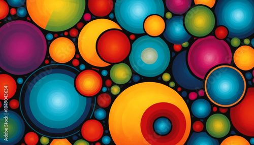 Colorful round shape abstract background. Bubble background