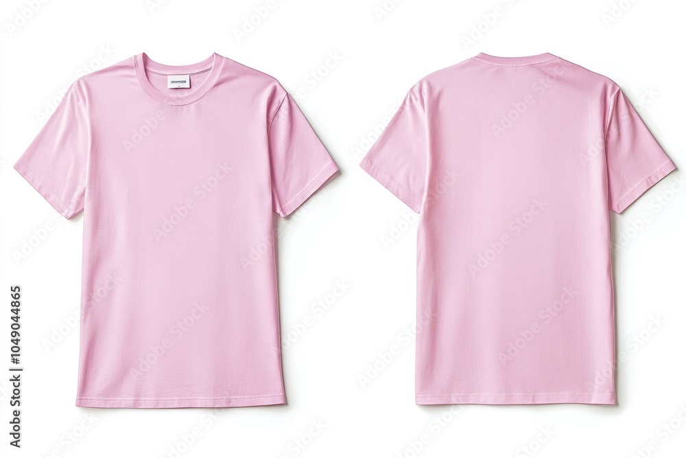 Blank Light Pink t shirt front and back mockup isolated on white background ,generative ai Blank Light Pink t shirt front and back mockup isolated on white background ,generative ai