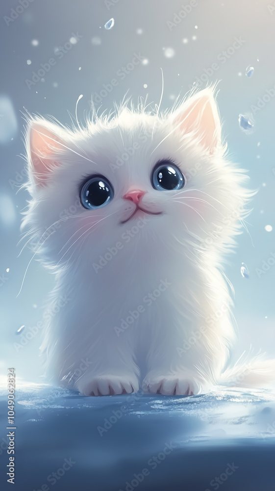 cat on the snow cat on the snow