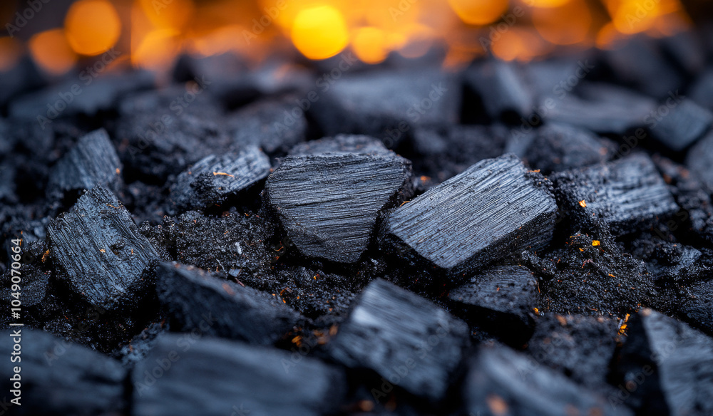 A pile of black rocks, which appear to be coal. The rocks are scattered and piled up, creating a sense of depth and texture. Scene is somewhat somber and heavy A pile of black rocks, which appear to be coal. The rocks are scattered and piled up, creating a sense of depth and texture. Scene is somewhat somber and heavy