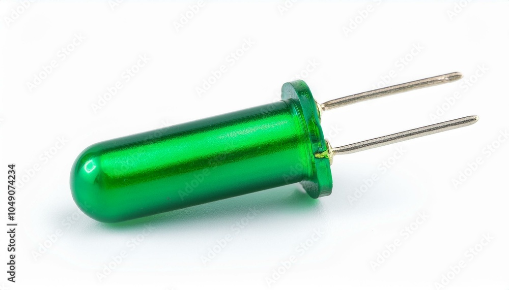 Green LED on white background Green LED on white background