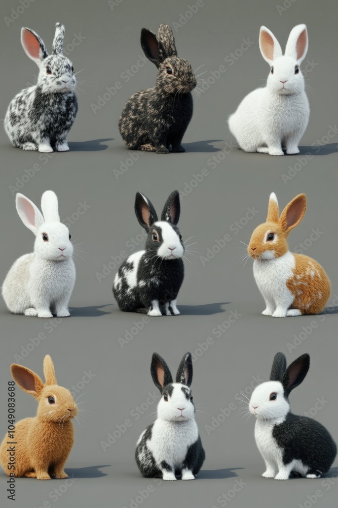 Obraz premium Rabbits sitting together
