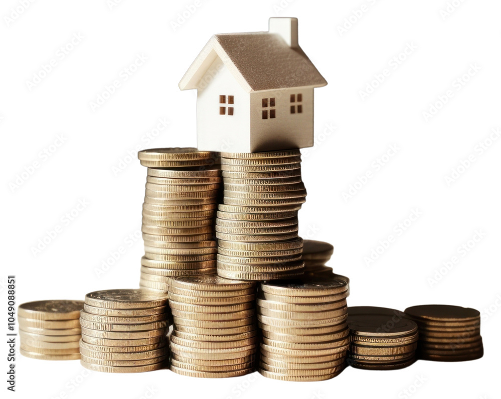 PNG Coin money house architecture.