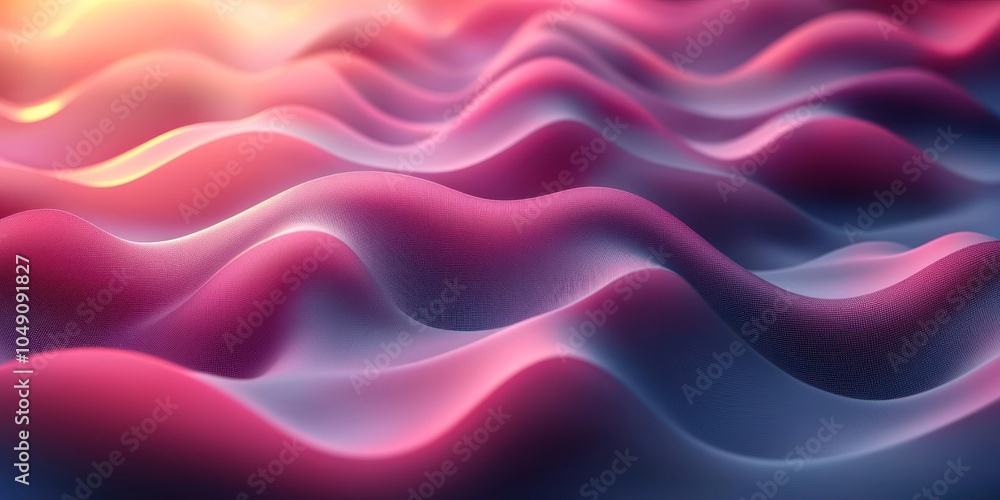 Obraz premium Abstract Wavy Pattern with Pink and Blue Gradient