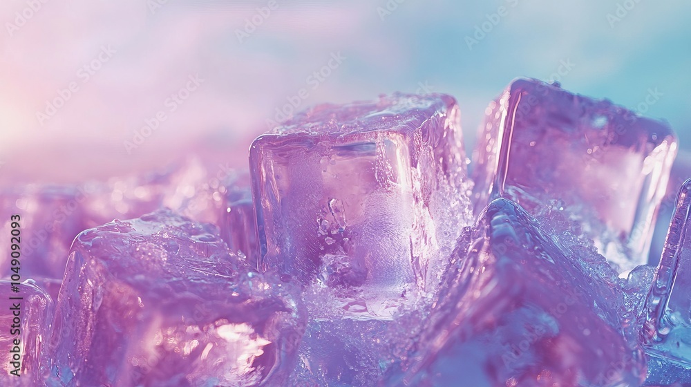Refreshing Ice Cubes Background: Ideal Texture for Beverage and Refreshment Business