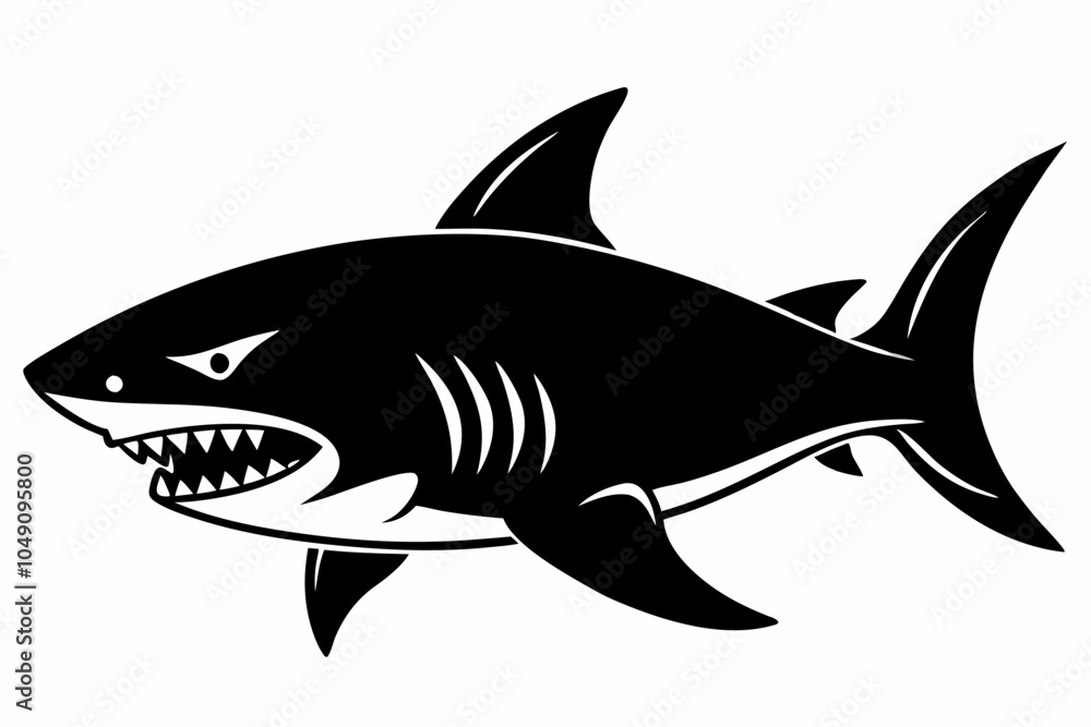 Obraz premium Fierce Shark Silhouette Design