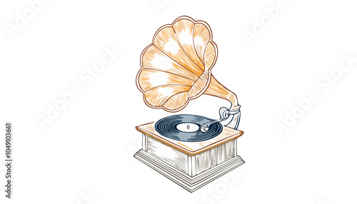 gramophone with record