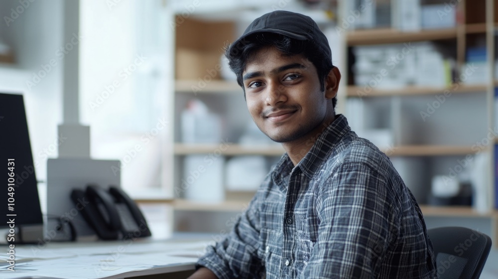 Fototapeta premium Tech-Savvy Individual at a Workspace