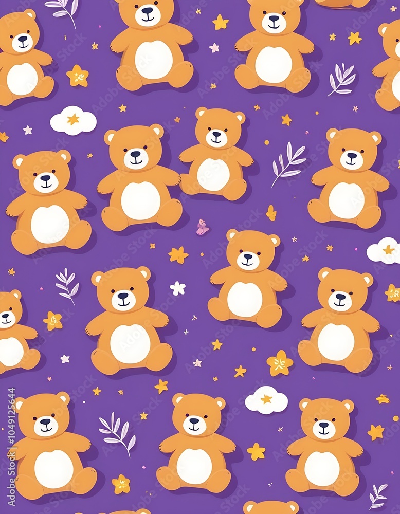 Seamless Pattern of Teddy Bear backdrop graphic child fun cartoon little bear baby bear pattern clothes Seamless Pattern of Teddy Bear backdrop graphic child fun cartoon little bear baby bear pattern clothes