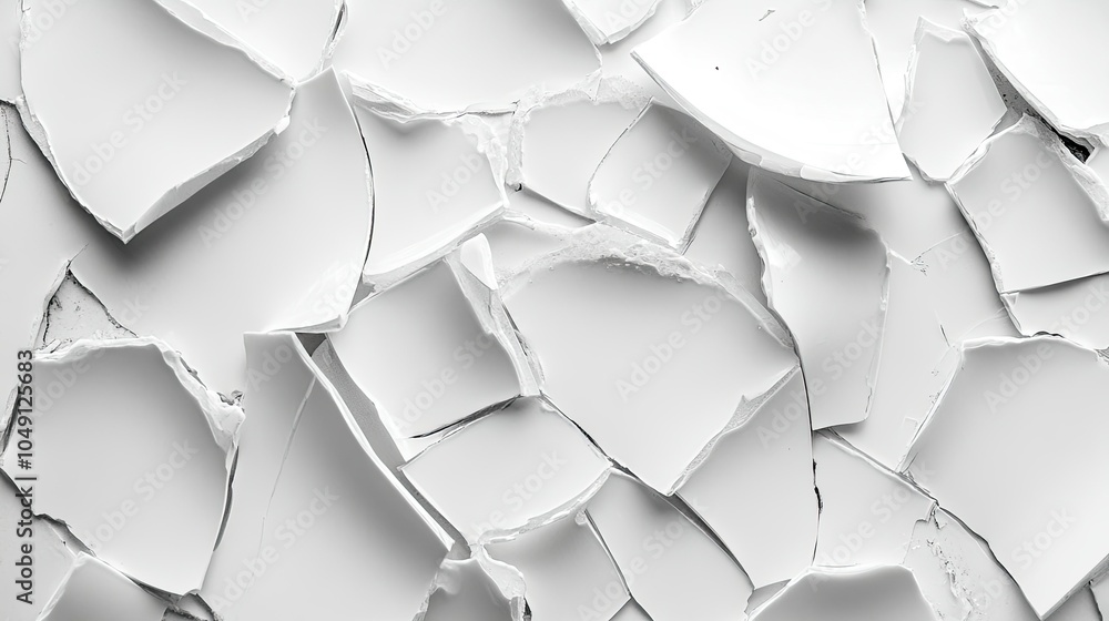 A close-up of a broken white porcelain plate, its shards scattered, highlighting the contrast between smooth surfaces and sharp edges. A close-up of a broken white porcelain plate, its shards scattered, highlighting the contrast between smooth surfaces and sharp edges.