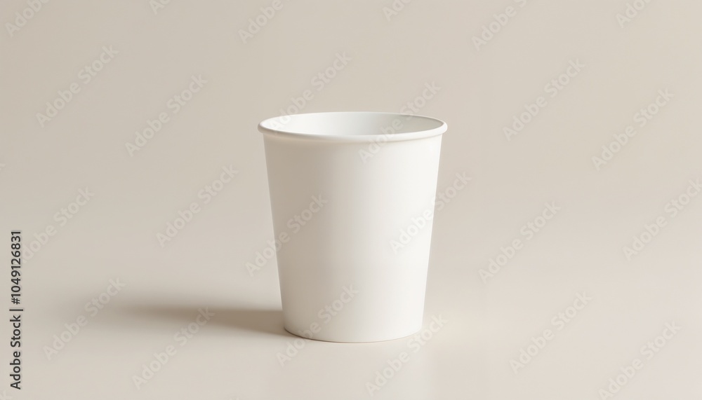 White coffee cup mockup on a light background with copy space for branding White coffee cup mockup on a light background with copy space for branding
