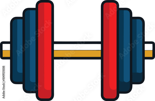 Red and Blue Dumbbell Icon 