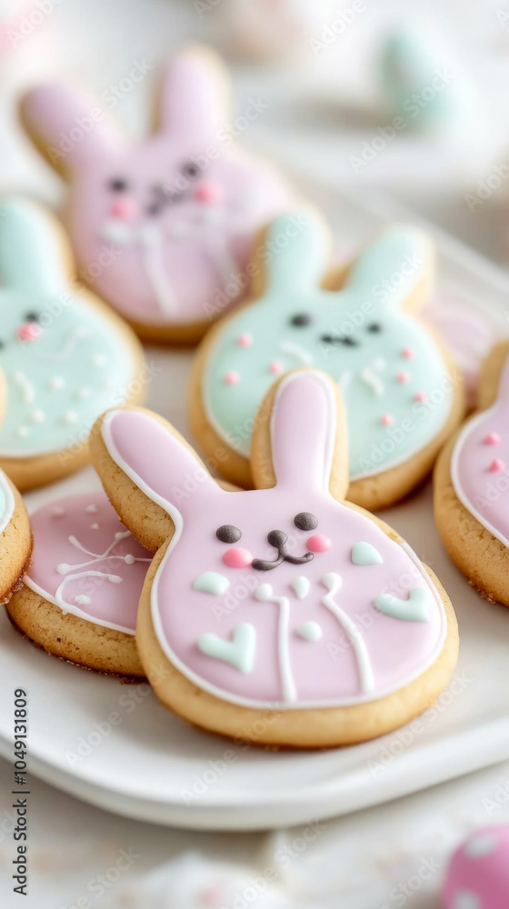 Easter bunny cookies with pastel icing perfect for holiday celebrations and festive baking designs Easter bunny cookies with pastel icing perfect for holiday celebrations and festive baking designs