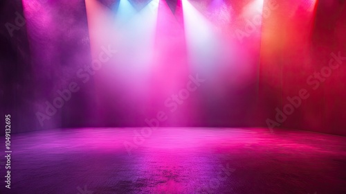 Wallpaper Mural A futuristic stage background with vibrant, shifting colors and ample copy space, perfect for presentations or event branding. Torontodigital.ca