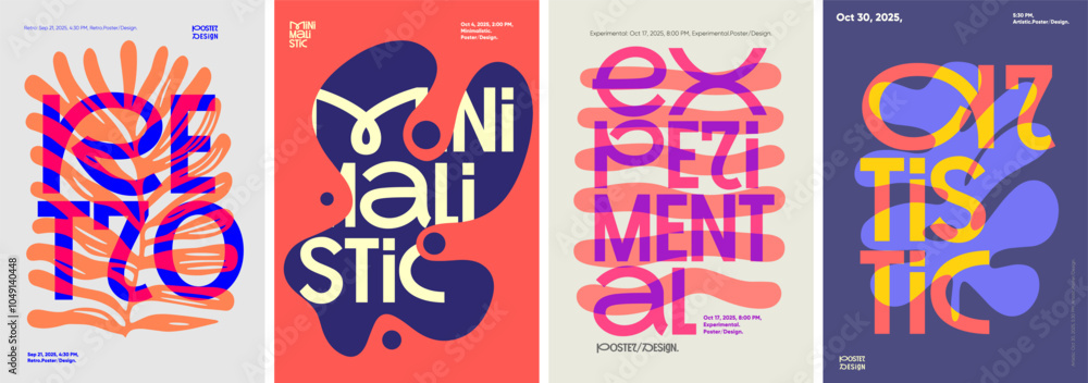 © Molibdenis-Studio - Expressive poster set showcasing bold typography with abstract shapes. Features retro, minimalist, and experimental themes, vibrant color schemes, and artistic layouts for 2025 events. © Molibdenis-Studio - Expressive poster set showcasing bold typography with abstract shapes. Features retro, minimalist, and experimental themes, vibrant color schemes, and artistic layouts for 2025 events.