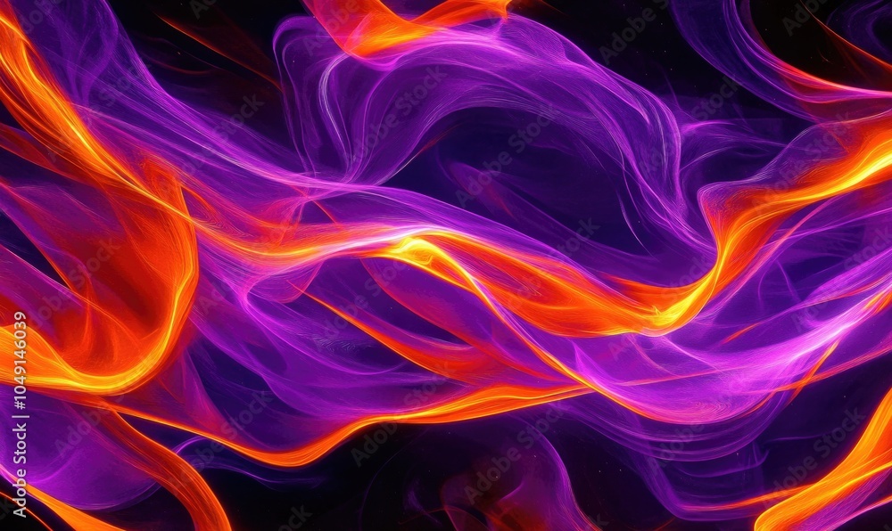 A purple and orange flame with a purple and orange swirl A purple and orange flame with a purple and orange swirl