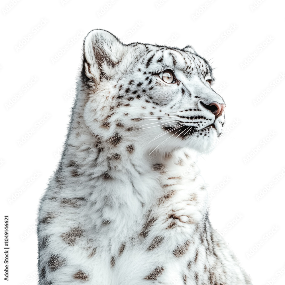 Obraz premium Snow Leopard on transparent background