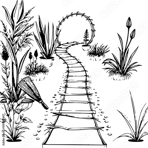Garden Activities Creating a Pathway with Recycled Metal