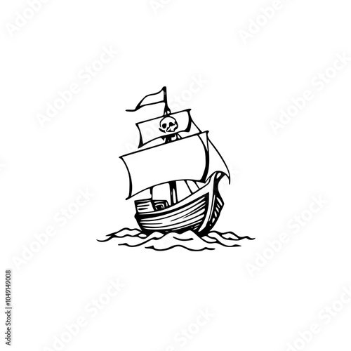 Pirate Symbols Sailboat Icon