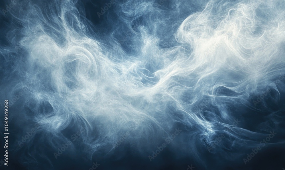 Obraz premium A blue and white smokey sky with a white cloud